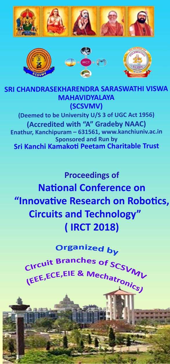 National conference on Innovative research on Robotics Circuits and Technology 2018